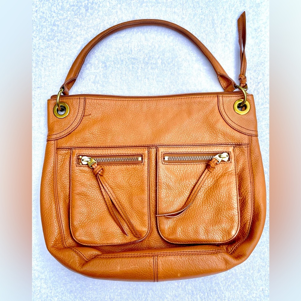 Fossil Karli Large Hobo Saddle Shoulder Leather SADDLE KARLI